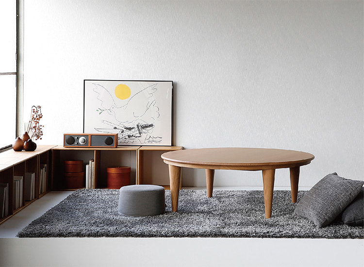 SCOP　スコップ　ラウンドテーブル　おしゃれなこたつ 展示品　日進木工